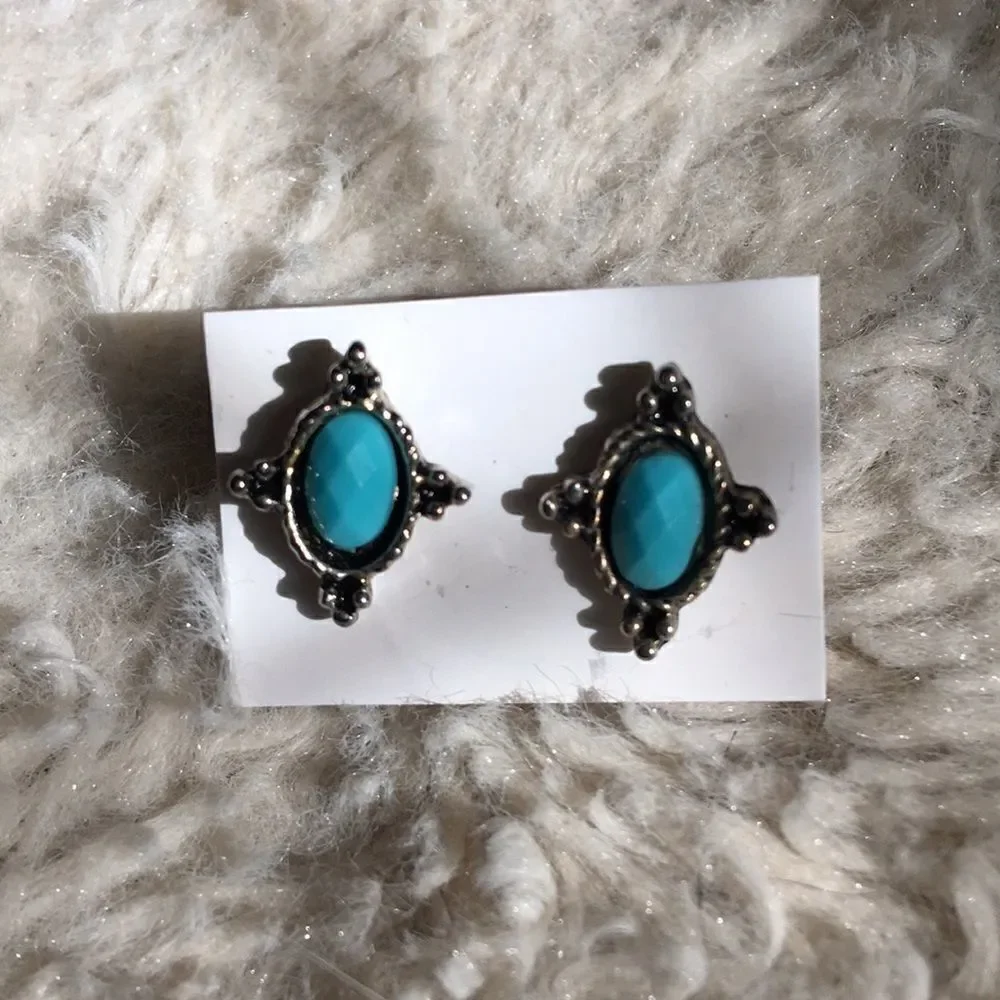 Faux Turquoise Earrings  - Picture 3 of 8